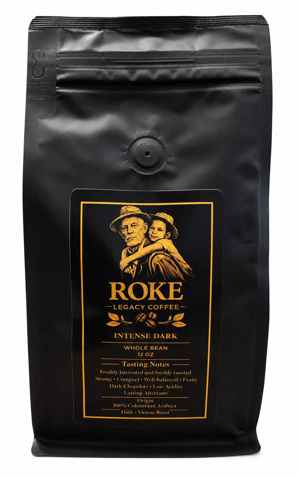 ROKE Intense Dark Colombian Dark Roast Coffee 12oz