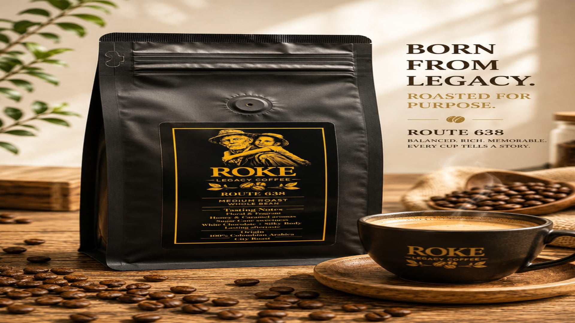 ROKE Route 638 - Medium Roast Whole Bean Coffee 120z